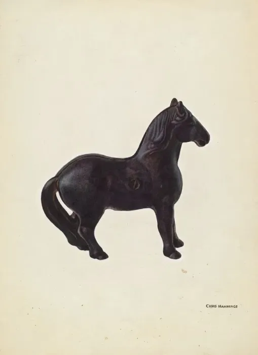 Framed Print : Toy Bank: Horse, c. 1939. Creator: Chris Makrenos Framed Print : Toy Bank: Horse, c. 1939. Creator: Chris Makrenos