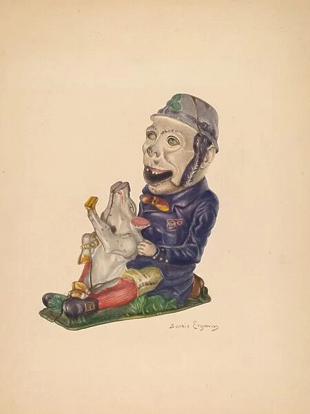 Toy Bank: 'Paddy and the Pig', c. 1938. Creator: Sarkis Erganian