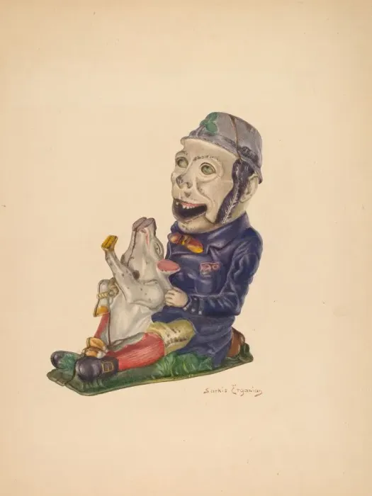 Framed Print : Toy Bank: Paddy and the Pig, c. 1938. Creator: Sarkis Erganian Framed Print : Toy Bank: Paddy and the Pig, c. 1938. Creator: Sarkis Erganian
