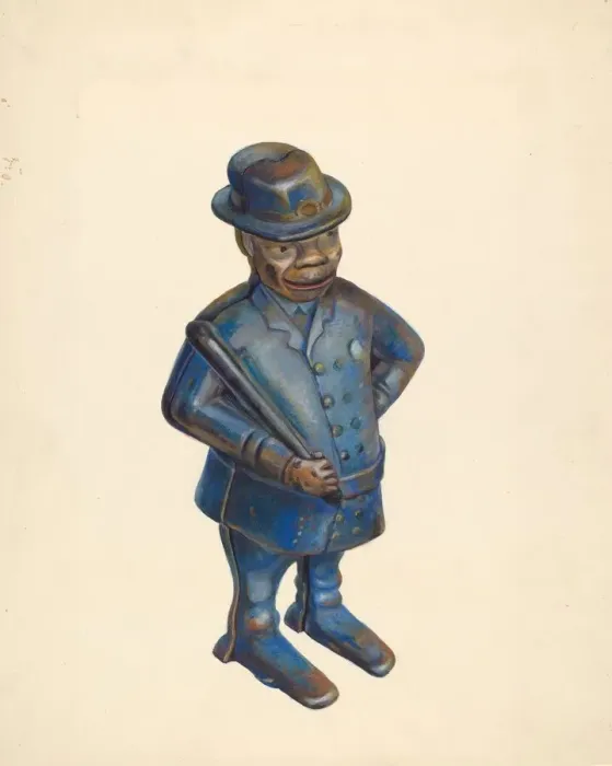 Framed Print : Toy Bank: Policeman, c. 1939. Creator: Walter Hochstrasser Framed Print : Toy Bank: Policeman, c. 1939. Creator: Walter Hochstrasser