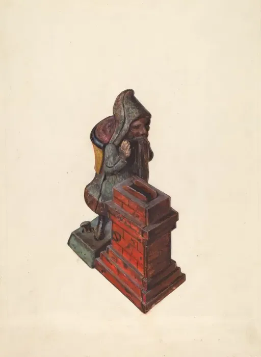 Framed Print : Toy Bank: Santa Claus, c. 1937. Creator: Clementine Fossek Framed Print : Toy Bank: Santa Claus, c. 1937. Creator: Clementine Fossek