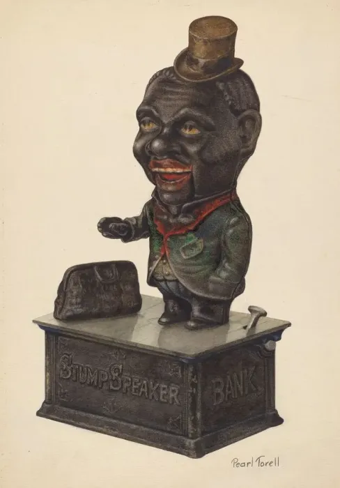 Framed Print : Toy Bank: Stump Speaker, c. 1938. Creator: Pearl Torell Framed Print : Toy Bank: Stump Speaker, c. 1938. Creator: Pearl Torell