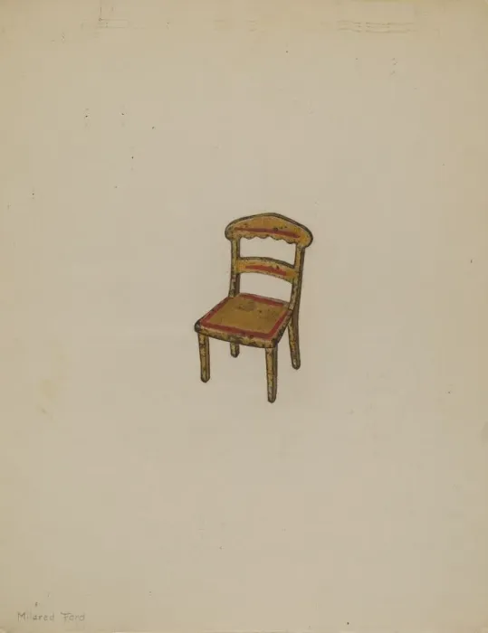 Framed Print : Toy Chair, c. 1939. Creator: Mildred Ford Framed Print : Toy Chair, c. 1939. Creator: Mildred Ford