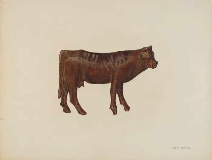 Framed Print : Toy Cow, c. 1940. Creator: Hester Duany Framed Print : Toy Cow, c. 1940. Creator: Hester Duany