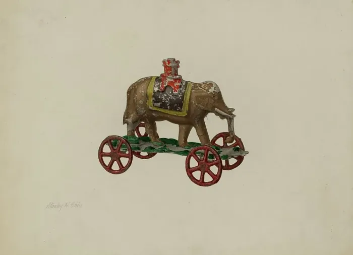 Framed Print : Toy Elephant, c. 1941. Creator: Stanley Chin Framed Print : Toy Elephant, c. 1941. Creator: Stanley Chin