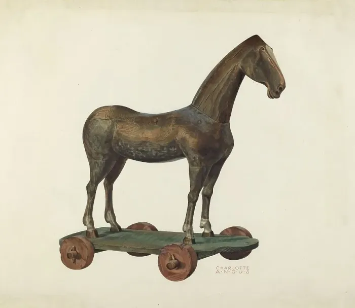 Framed Print : Toy Horse, 1935 / 1942. Creator: Charlotte Angus Framed Print : Toy Horse, 1935 / 1942. Creator: Charlotte Angus