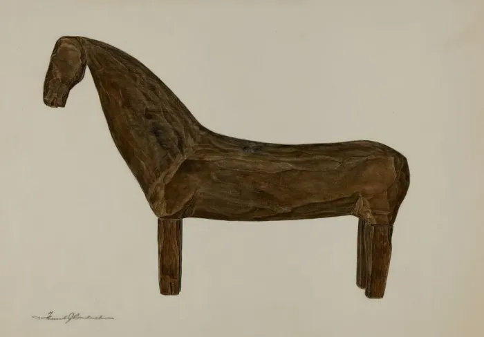 Framed Print : Toy Horse, 1935 / 1942. Creator: Frank Budash Framed Print : Toy Horse, 1935 / 1942. Creator: Frank Budash