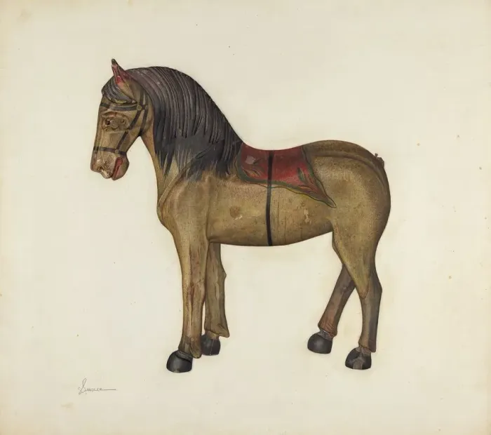 Framed Print : Toy Horse, 1935 / 1942. Creator: Selma Sandler Framed Print : Toy Horse, 1935 / 1942. Creator: Selma Sandler