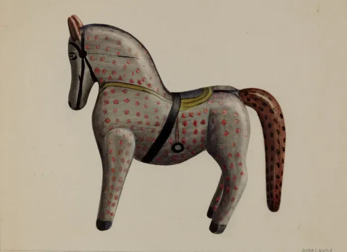 Framed Print : Toy Horse, c. 1937. Creator: Mina Lowry Framed Print : Toy Horse, c. 1937. Creator: Mina Lowry