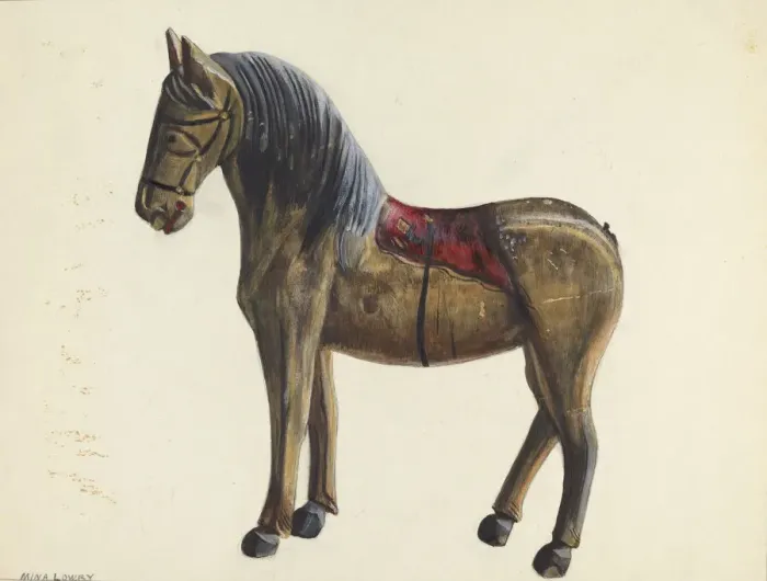 Framed Print : Toy Horse, c. 1939. Creator: Mina Lowry Framed Print : Toy Horse, c. 1939. Creator: Mina Lowry