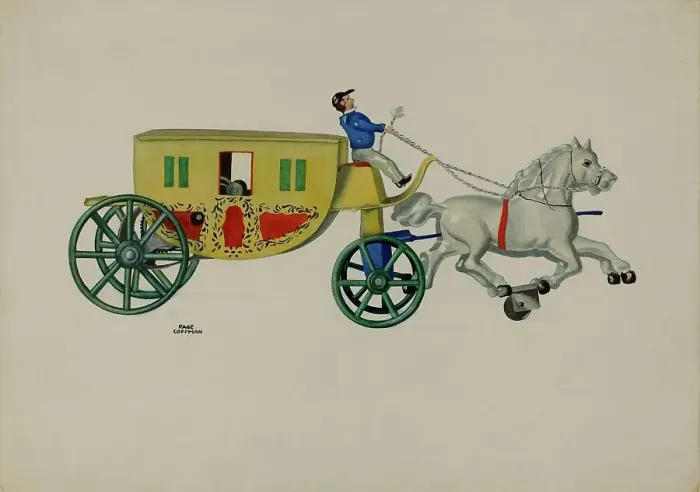 Framed Print : Toy - Two Horse Hack, 1935 / 1942. Creator: Page Coffman Framed Print : Toy - Two Horse Hack, 1935 / 1942. Creator: Page Coffman