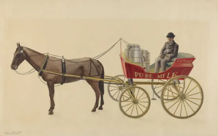 Framed Print : Toy Milk Wagon, c. 1937. Creator: Henry Granet Framed Print : Toy Milk Wagon, c. 1937. Creator: Henry Granet