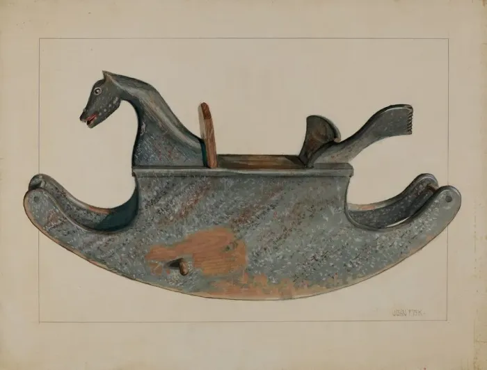 Framed Print : Toy Rocking Horse, c. 1936. Creator: John Fisk Framed Print : Toy Rocking Horse, c. 1936. Creator: John Fisk