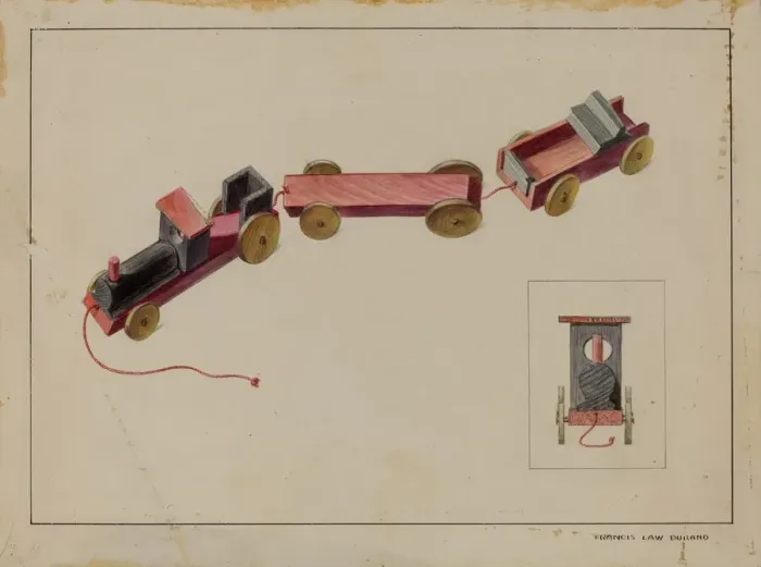 Framed Print : Toy Train, 1935 / 1942. Creator: Francis Law Durand Framed Print : Toy Train, 1935 / 1942. Creator: Francis Law Durand
