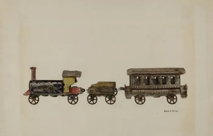 Framed Print : Toy Train, 1935 / 1942. Creator: George File Framed Print : Toy Train, 1935 / 1942. Creator: George File