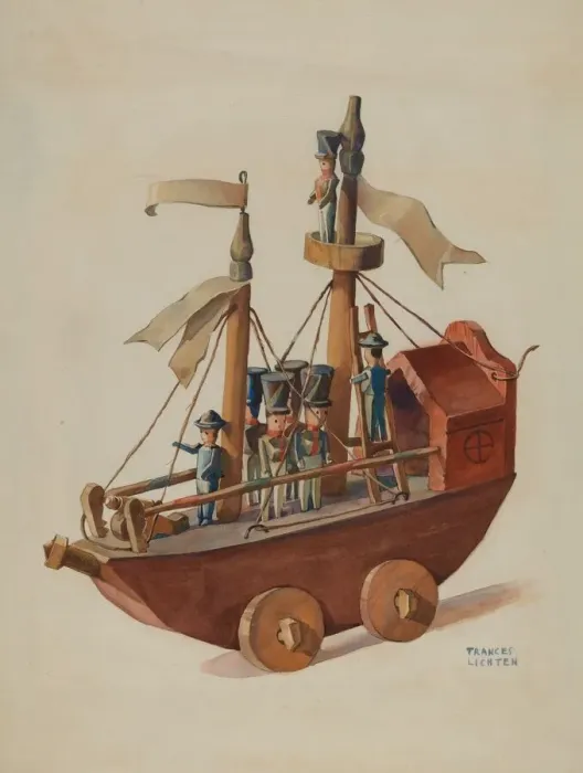 Framed Print : Toy Warship, 1935 / 1942. Creator: Frances Lichten Framed Print : Toy Warship, 1935 / 1942. Creator: Frances Lichten