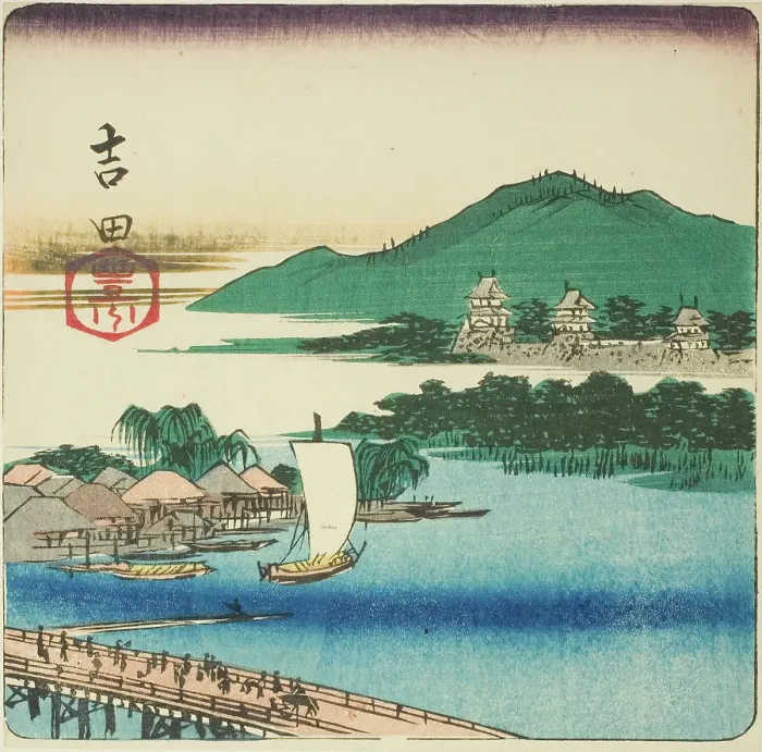 Framed Print : Toyo River at Yoshida (Yoshida, Toyokawa), section of a sheet from the series Cutouts... 1852. Creator: Ando Hiroshige. Toyo River at Yoshida (Yoshida, Toyokawa), section of a sheet from the series Cutouts... 1852. Creator: Ando Hiroshige Framed Print : Toyo River at Yoshida (Yoshida, Toyokawa), section of a sheet from the series Cutouts... 1852. Creator: Ando Hiroshige. Toyo River at Yoshida (Yoshida, Toyokawa), section of a sheet from the series Cutouts... 1852. Creator: Ando Hiroshige