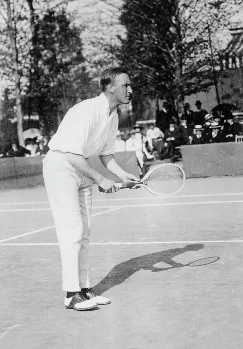 Framed Print : T.R. Pell, Playing Tennis, 1917. Creator: Unknown