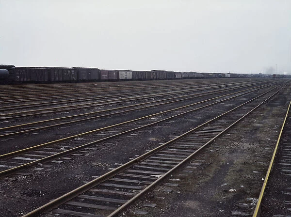 Tracks at Proviso yard of C & NW RR, Chicago, Ill. 1943. Creator: Jack Delano