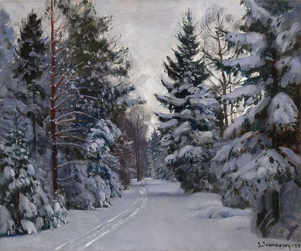 Tracks in the Snow, 1928. Artist: Zhukovsky, Stanislav Yulianovich (1873-1944)