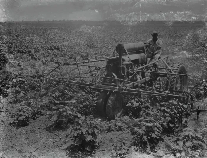 Framed Print : Tractor and integrated four-row cultivator, Aldridge Plantation, near Leland, Mississippi, 1937. Creator: Dorothea Lange Framed Print : Tractor and integrated four-row cultivator, Aldridge Plantation, near Leland, Mississippi, 1937. Creator: Dorothea Lange
