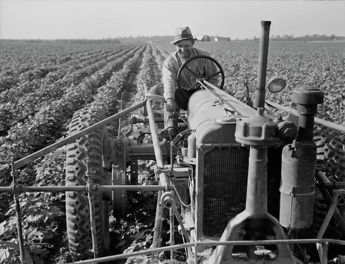 Framed Print : Tractor on Lake Dick project, Arkansas, 1938. Creator: Dorothea Lange Framed Print : Tractor on Lake Dick project, Arkansas, 1938. Creator: Dorothea Lange