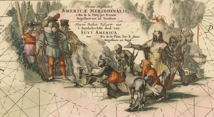 Framed Print : Tractus australior Americae Meridionalis, a Rio de la Plata per Fretum Magellanicum ad Toraltum (deta Artist: Wit, Frederik de (1630-1706) Framed Print : Tractus australior Americae Meridionalis, a Rio de la Plata per Fretum Magellanicum ad Toraltum (deta Artist: Wit, Frederik de (1630-1706)