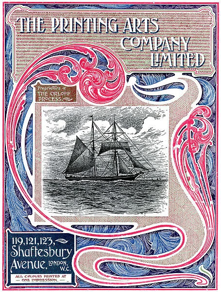 Trade advertisement for The Printing Arts Company Limited, London, 1902-1903