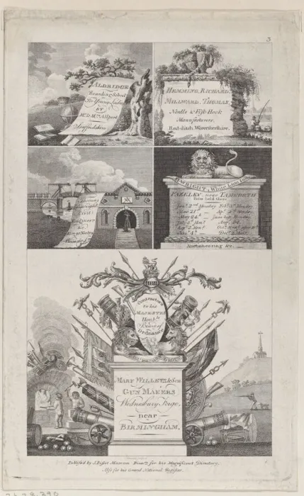 Framed Print : Trade Card for Bissets Directory, Birmingham, 1800. Creator: Thomas Hancock Framed Print : Trade Card for Bissets Directory, Birmingham, 1800. Creator: Thomas Hancock