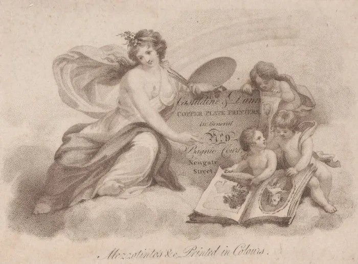 Framed Print : Trade Card for Castildine & Dunn, Copper Plate Engravers, 1796. Creator: Anon Framed Print : Trade Card for Castildine & Dunn, Copper Plate Engravers, 1796. Creator: Anon