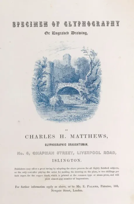 Framed Print : Trade Card for Charles H. Matthews, glyphographic draughtsman, 19th century Framed Print : Trade Card for Charles H. Matthews, glyphographic draughtsman, 19th century