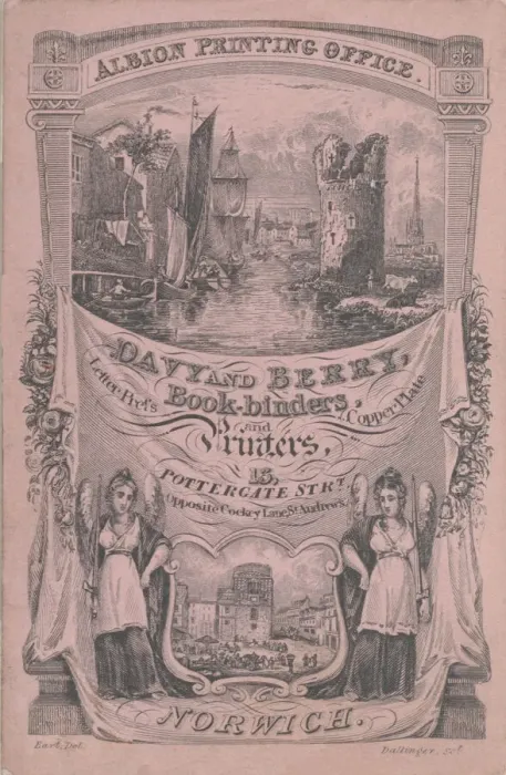 Framed Print : Trade card for Davy and Berry, Book-Binder and Printer, 19th century. Creator: Dallinger Framed Print : Trade card for Davy and Berry, Book-Binder and Printer, 19th century. Creator: Dallinger