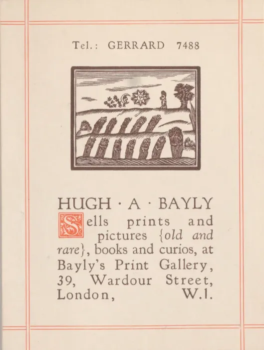Framed Print : Trade card for Hugh A. Bayly, printseller, 19th century. Creator: Anon Framed Print : Trade card for Hugh A. Bayly, printseller, 19th century. Creator: Anon