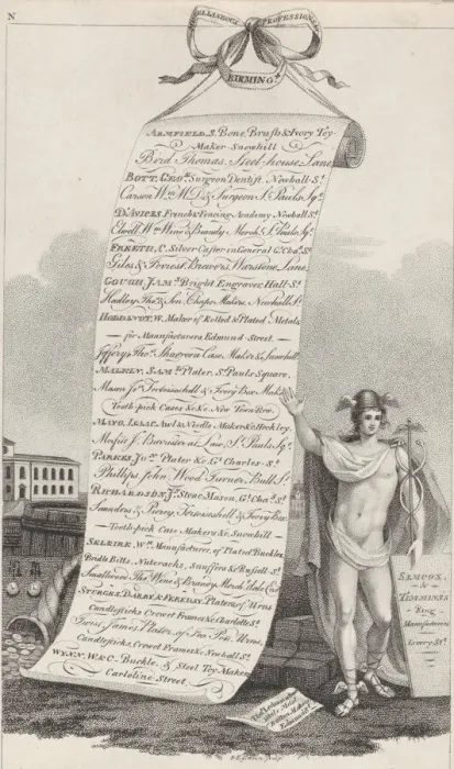 Framed Print : Trade Card for Miscellaneous Professions &c. Birmingham, 1800 Framed Print : Trade Card for Miscellaneous Professions &c. Birmingham, 1800