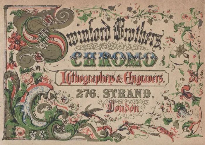 Framed Print : Trade Card for Swinford Brothers, Chromo Lithographers & Engravers, 19th century Framed Print : Trade Card for Swinford Brothers, Chromo Lithographers & Engravers, 19th century