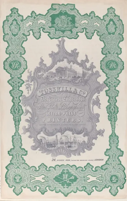 Framed Print : Trade Card for Tosswill & Co. Designers, Engravers, Steel Plate Framed Print : Trade Card for Tosswill & Co. Designers, Engravers, Steel Plate