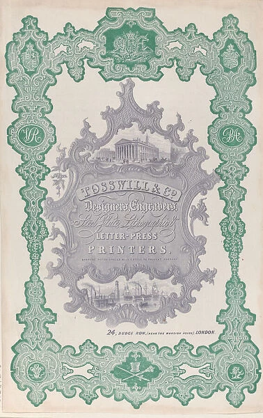 Trade Card for Tosswill & Co. Designers, Engravers, Steel Plate