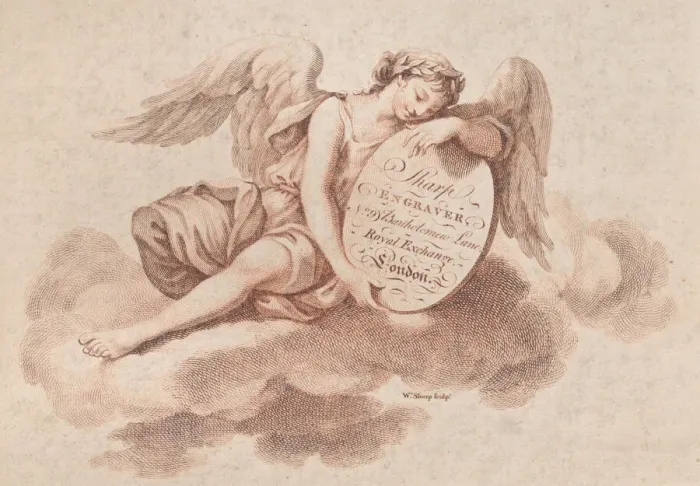 Framed Print : Trade Card for W. Sharp, Engraver, 19th century. Creator: Anon Framed Print : Trade Card for W. Sharp, Engraver, 19th century. Creator: Anon