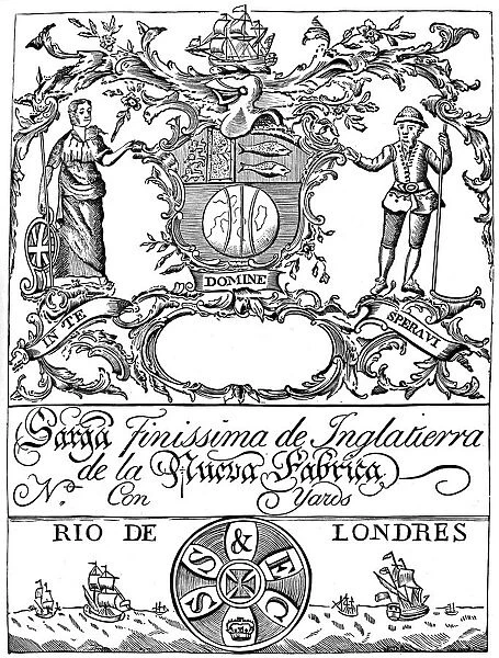 Trade label of the South Sea Company, 18th century (1894)