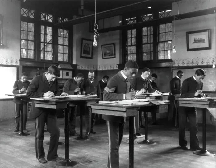 Framed Print : Trade school. Mechanical drawing, between 1899 and 1900. Creator: Frances Benjamin Johnston Framed Print : Trade school. Mechanical drawing, between 1899 and 1900. Creator: Frances Benjamin Johnston