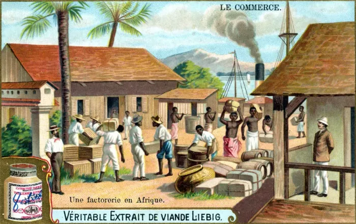 Framed Print : Trade: trading post in Africa, c1900 Framed Print : Trade: trading post in Africa, c1900