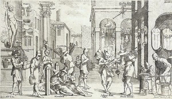 Trades Practiced in Bologna, c1640. Creators: Francesco Curti, Agostino Parisini