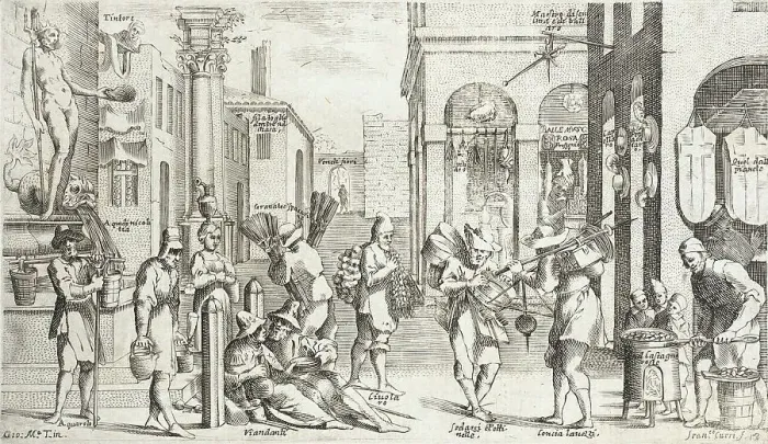 Framed Print : Trades Practiced in Bologna, c1640. Creators: Francesco Curti, Agostino Parisini