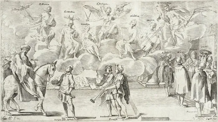 Framed Print : Trades Practiced in Bologna, c1640. Creators: Francesco Curti, Agostino Parisini