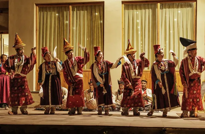 Framed Print : Traditional dance performance, Leh, Ladakh, India, 2023. Creator: Peter Thompson Framed Print : Traditional dance performance, Leh, Ladakh, India, 2023. Creator: Peter Thompson