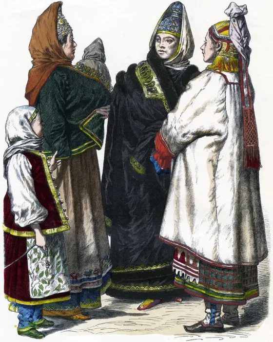 Framed Print : Traditional Russian Costume, c1850 Framed Print : Traditional Russian Costume, c1850
