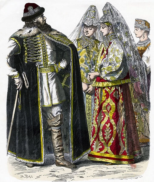 Traditional Russian Costume, c1850