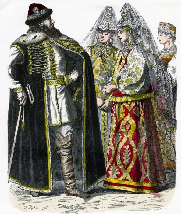 Framed Print : Traditional Russian Costume, c1850 Framed Print : Traditional Russian Costume, c1850