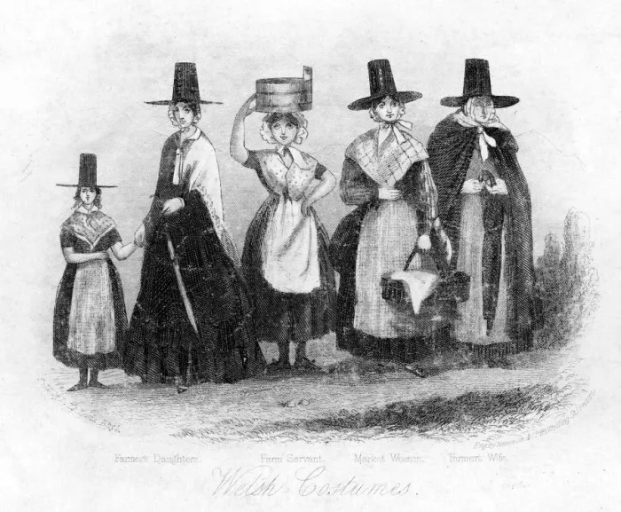 Framed Print : Traditional Welsh costume, 19th century. Artist: Newman & Co Framed Print : Traditional Welsh costume, 19th century. Artist: Newman & Co