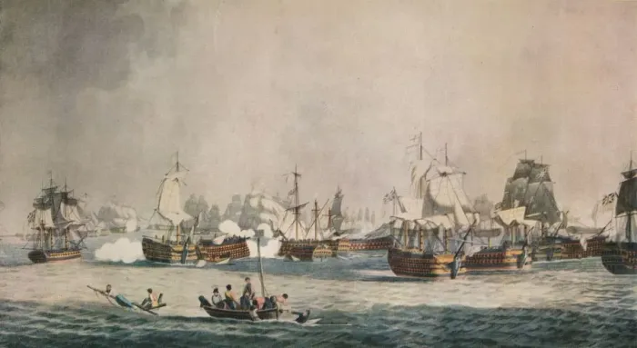 Framed Print : Trafalgar, c1806. Artist: Dominic Serres Framed Print : Trafalgar, c1806. Artist: Dominic Serres